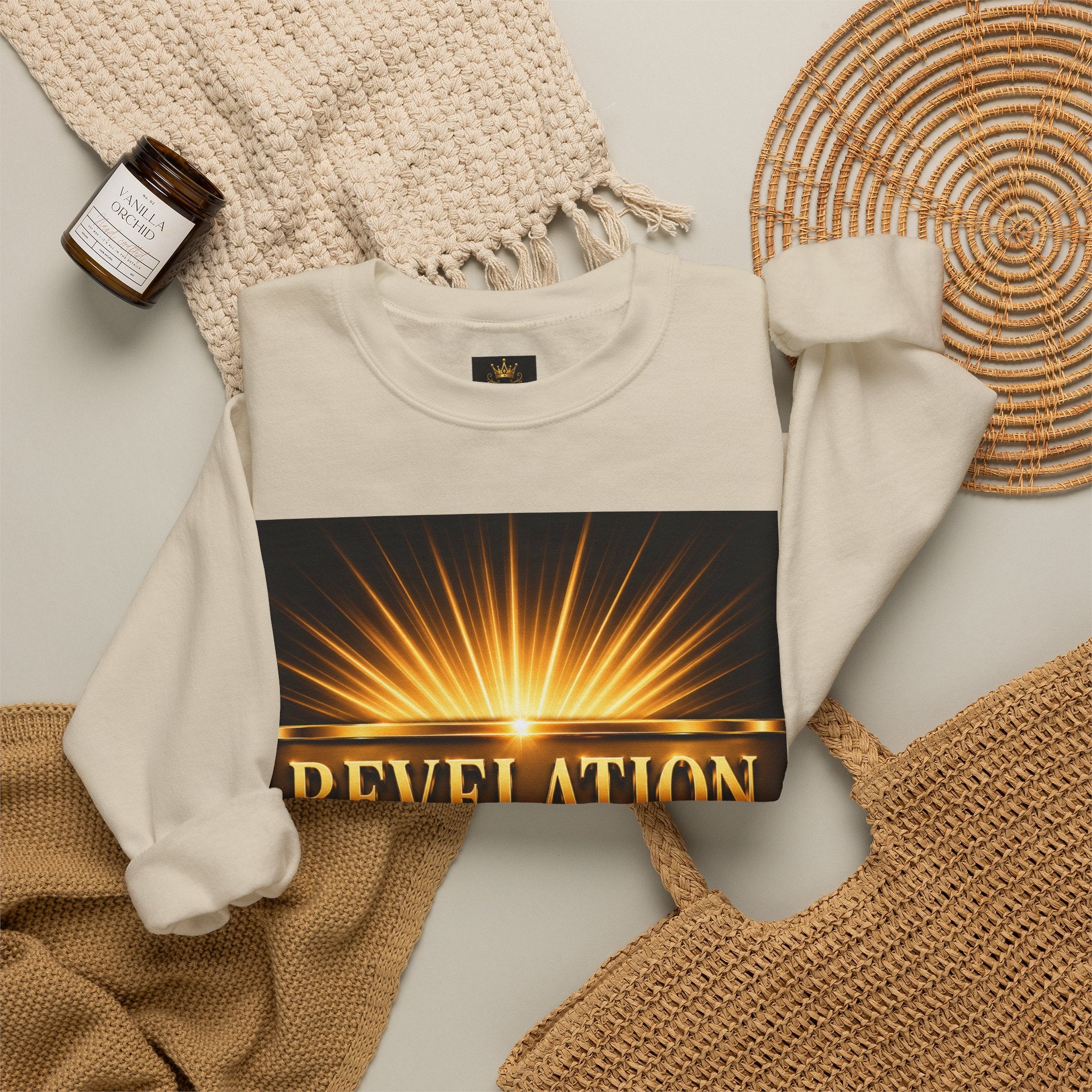 Revelation Chapter 1 Crewneck Sweatshirt — Christian Jesus Second Coming Design