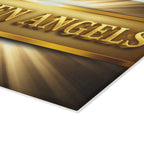 Glass Cutting Board — "The Seven Angels" Gold Radiant Decorative Kitchen Board