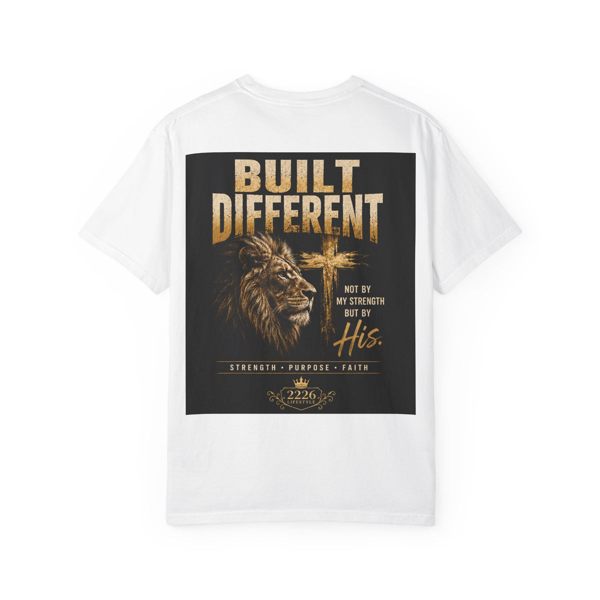 Built Right / Built Different Graphic T-Shirt — Faith Lion Crown Design