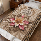 Faith Makes All Things Possible Velveteen Plush Blanket — Inspirational Floral Cross Throw