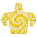 Yellow Spiral Tie-Dye Zip Hoodie