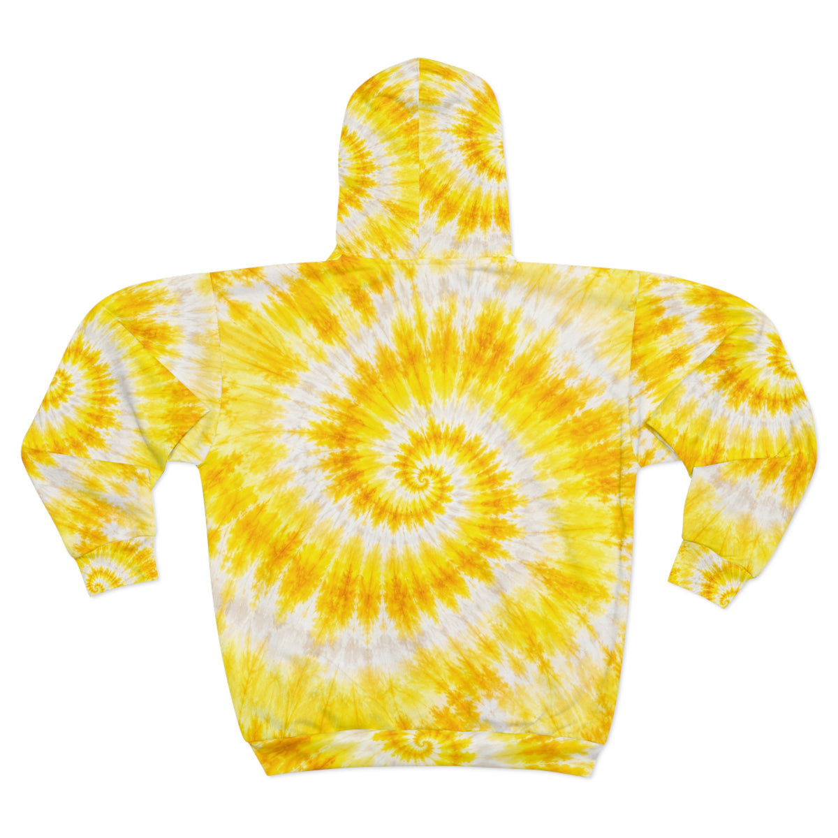 Yellow Spiral Tie-Dye Zip Hoodie