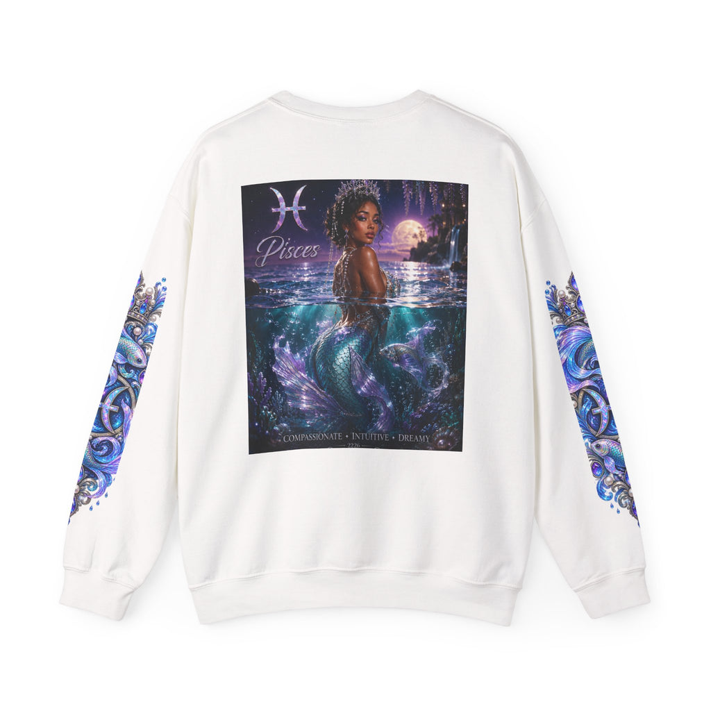 Pisces Mermaid Crewneck Sweatshirt - Zodiac Graphic Pullover