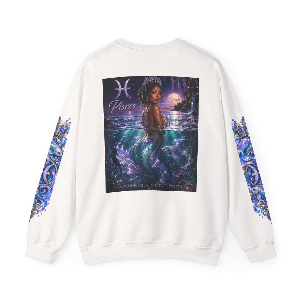 Pisces Mermaid Crewneck Sweatshirt - Zodiac Graphic Pullover