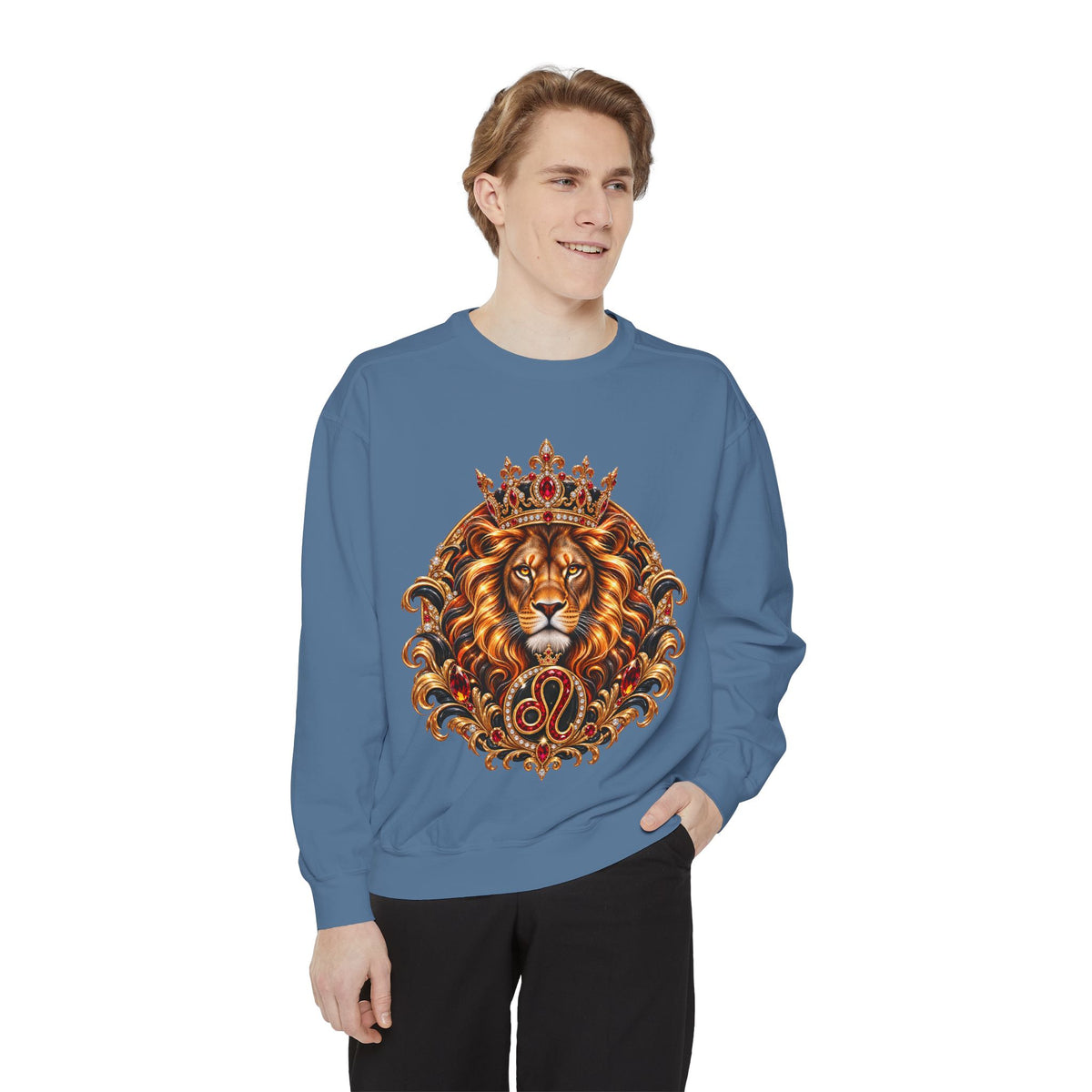 Leo Zodiac Lion Sweatshirt — Regal Astrology Graphic Crewneck