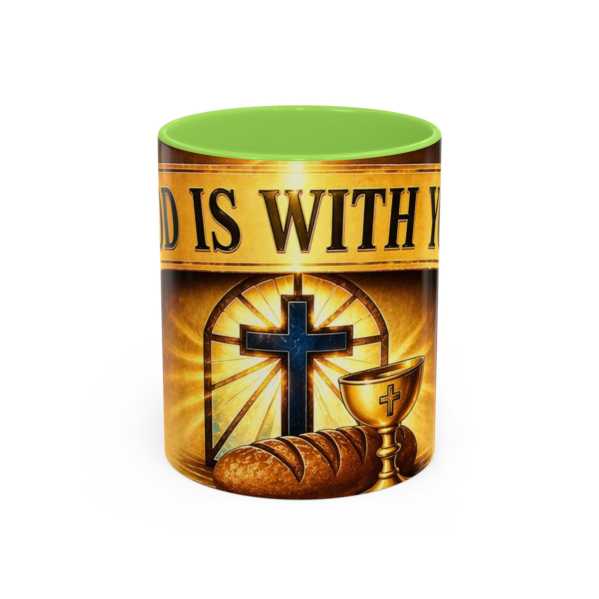 Inspirational Communion Mug — "God Is With You" Christian Coffee Cup