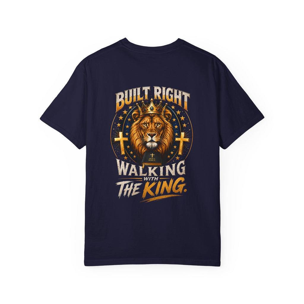 Lion 'Built Right, Walking the King' Graphic T‑Shirt