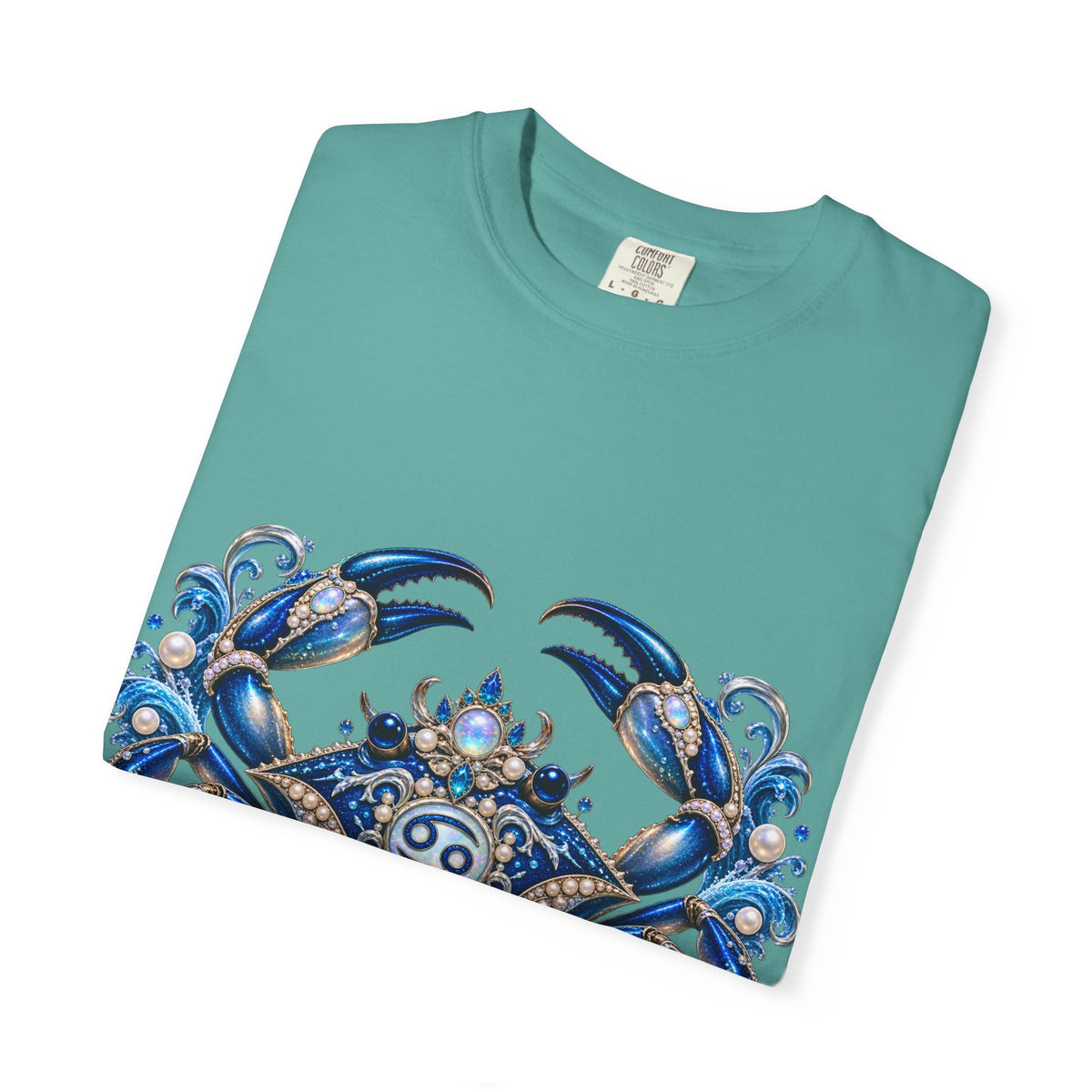 Cancer Zodiac T-Shirt — Blue Crab Astrology Tee (Intuitive, Loyal, Nurturing)