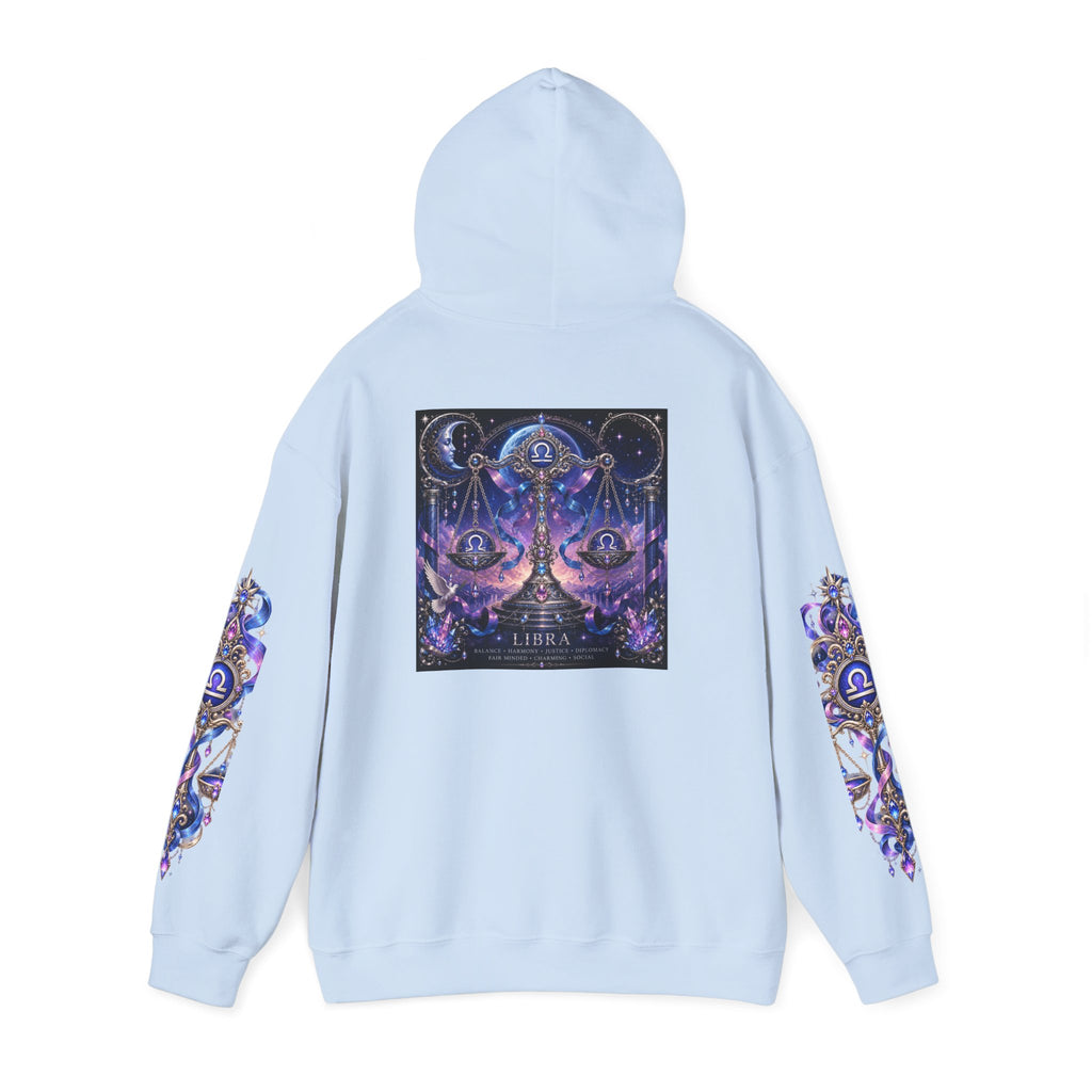 Libra Zodiac Hoodie — Celestial Scales Astrology Graphic Pullover