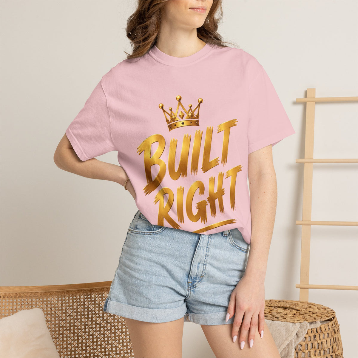 Built Right / Built Different Graphic T-Shirt — Faith Lion Crown Design