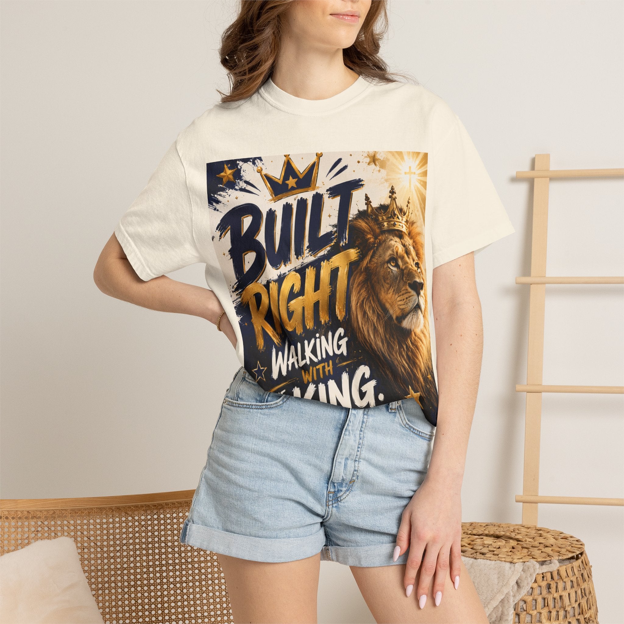 Built Right Walking with the King Lion T-Shirt