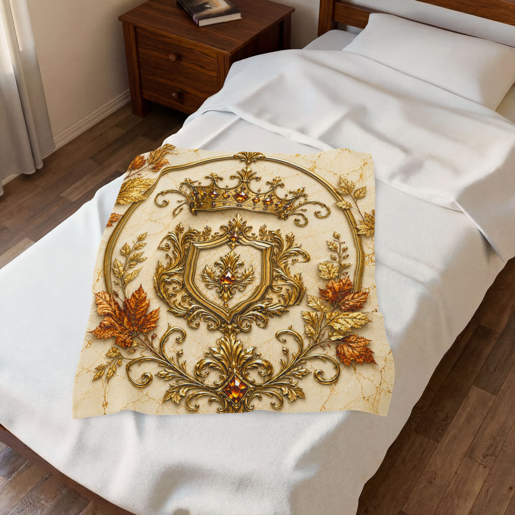 Royal Autumn Crest Velveteen Plush Blanket