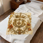 Royal Autumn Crest Velveteen Plush Blanket