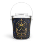 Regal Gold Crown Ice Bucket with Tongs — Elegant Barware for Parties & Gifts