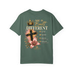 Built Right T-Shirt — Christian Faith Floral Cross Tee (She Is Built Different)