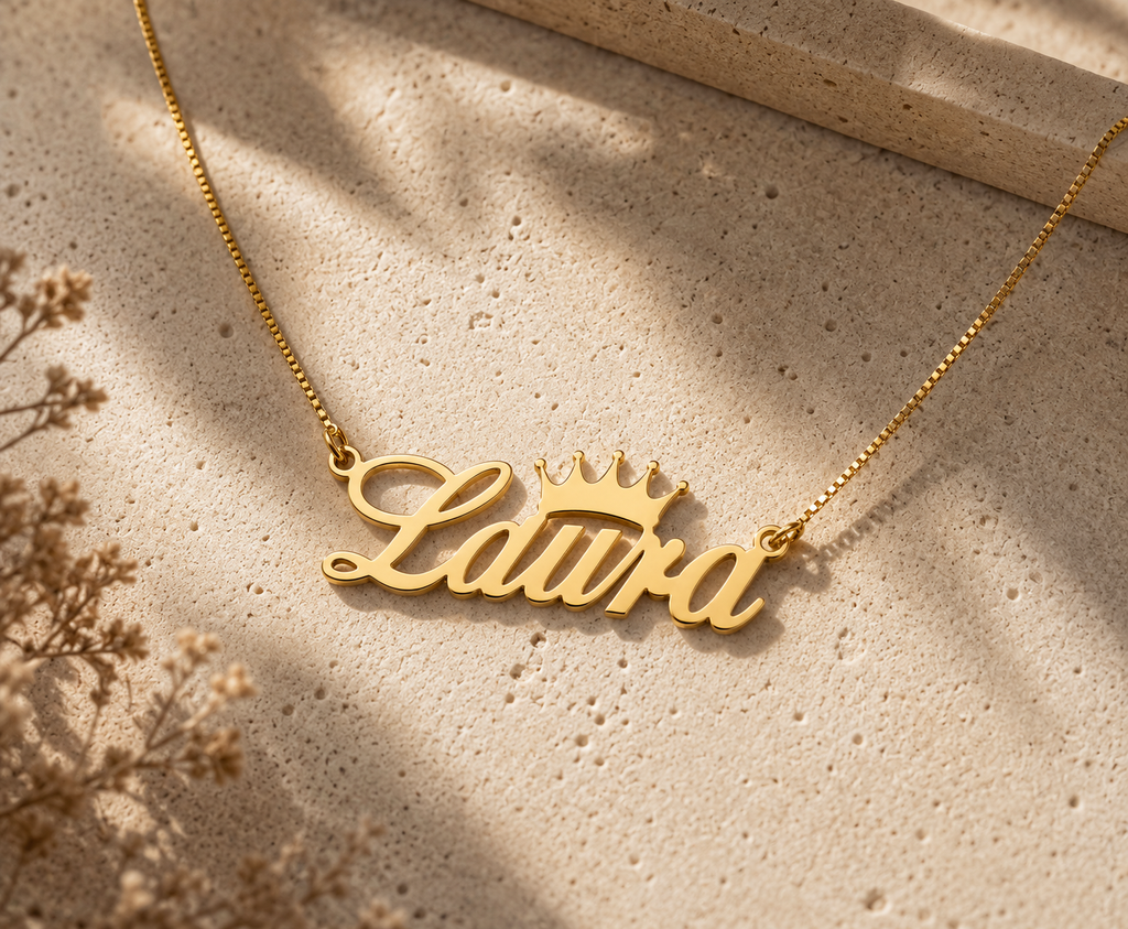 Name Necklace With Crown