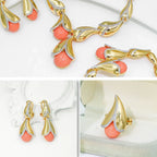 GZJPEI 4Pcs Freshwater Pearl Jewelry Set Unique Italy 18K Gold Plated Water Drop Jewellery For Women Wedding Gift 2025 New