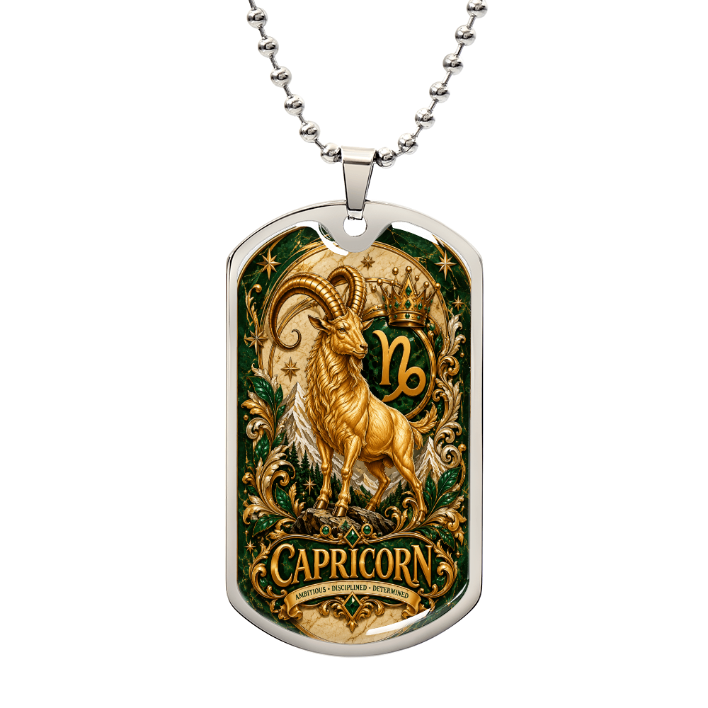 Capricorn Zodiac Luxury Dog Tag