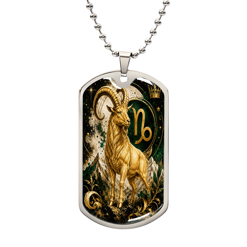 Capricorn Zodiac Luxury Dog Tag