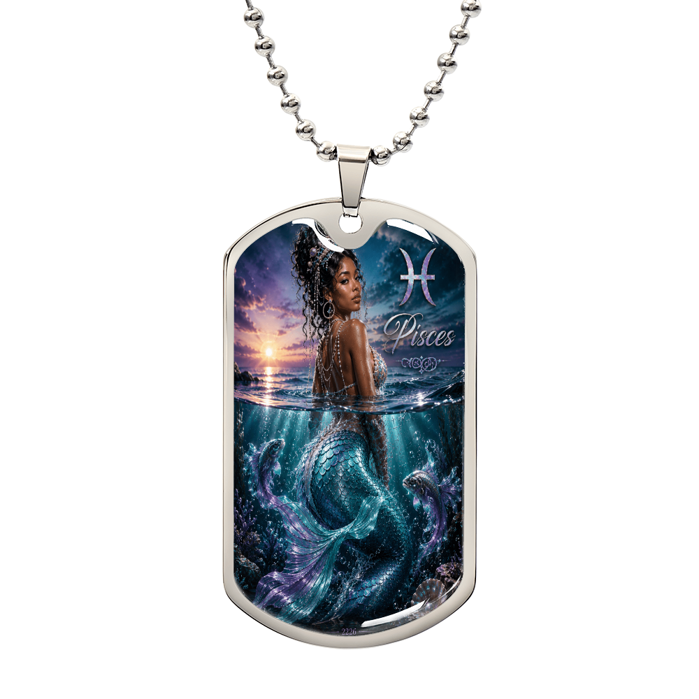 Pisces Zodiac Luxury Dog Tag
