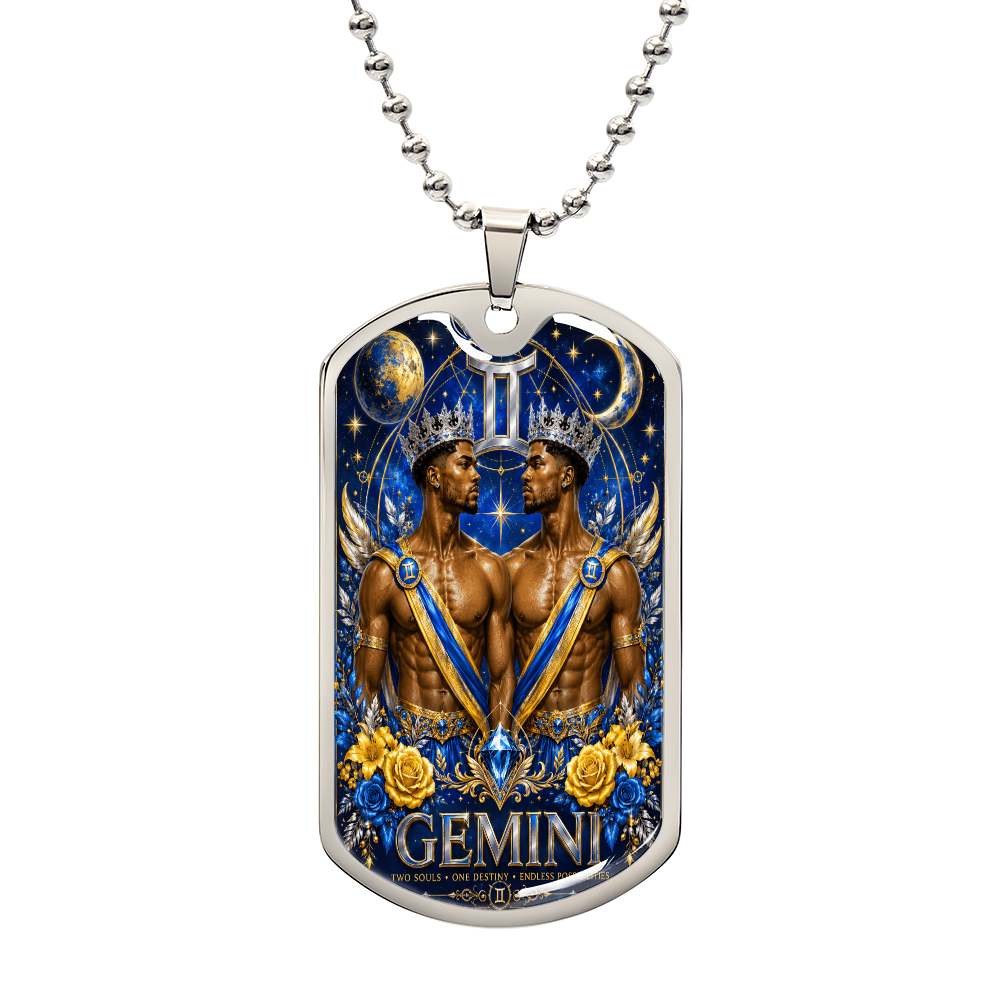 Gemini Twins Zodiac Luxury Dog Tag