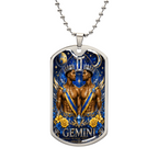 Gemini Twins Zodiac Luxury Dog Tag