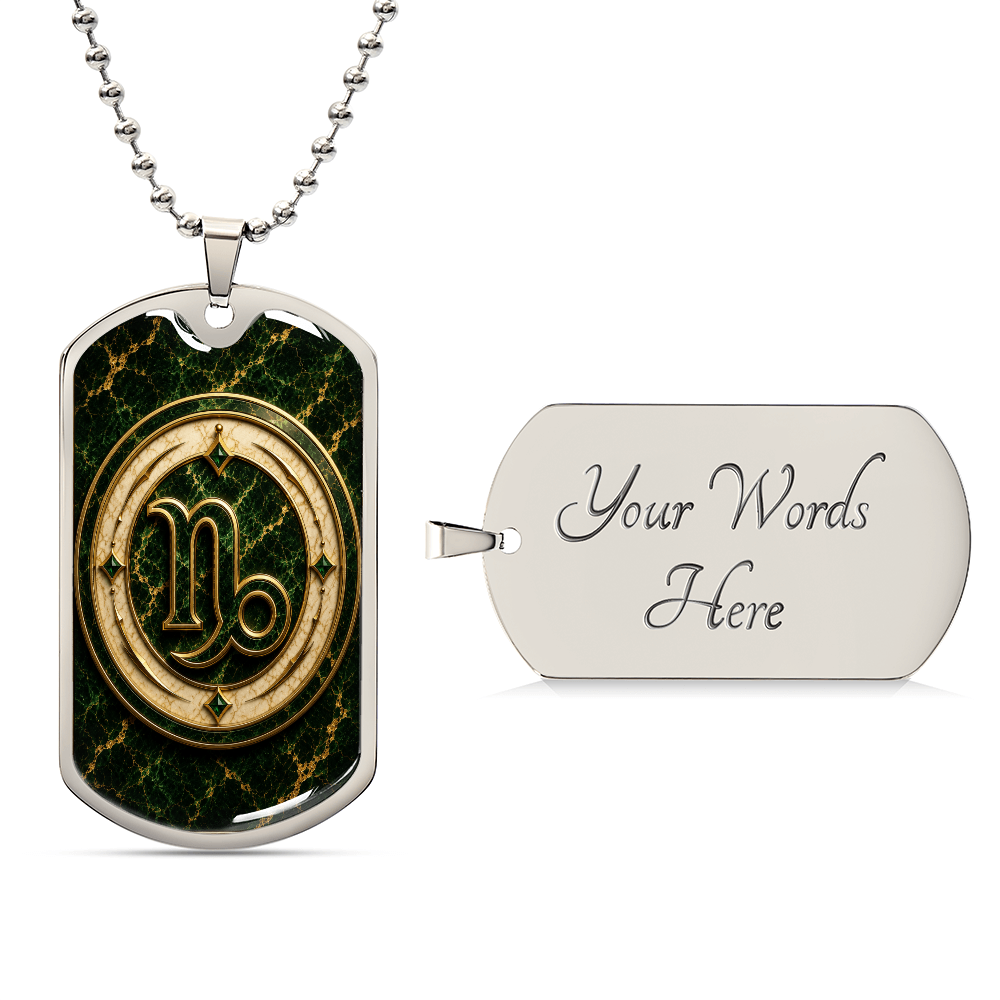 Capricorn Zodiac Luxury Dog Tag