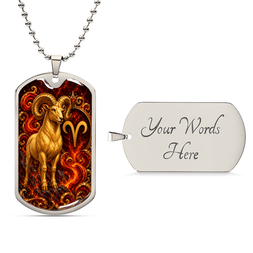 Aries Zodiac Luxury Dog Tag