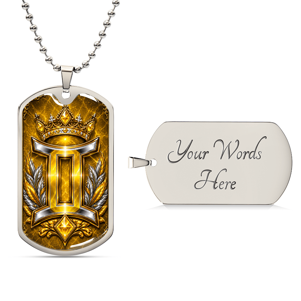 Gemini Zodiac Luxury Dog Tag