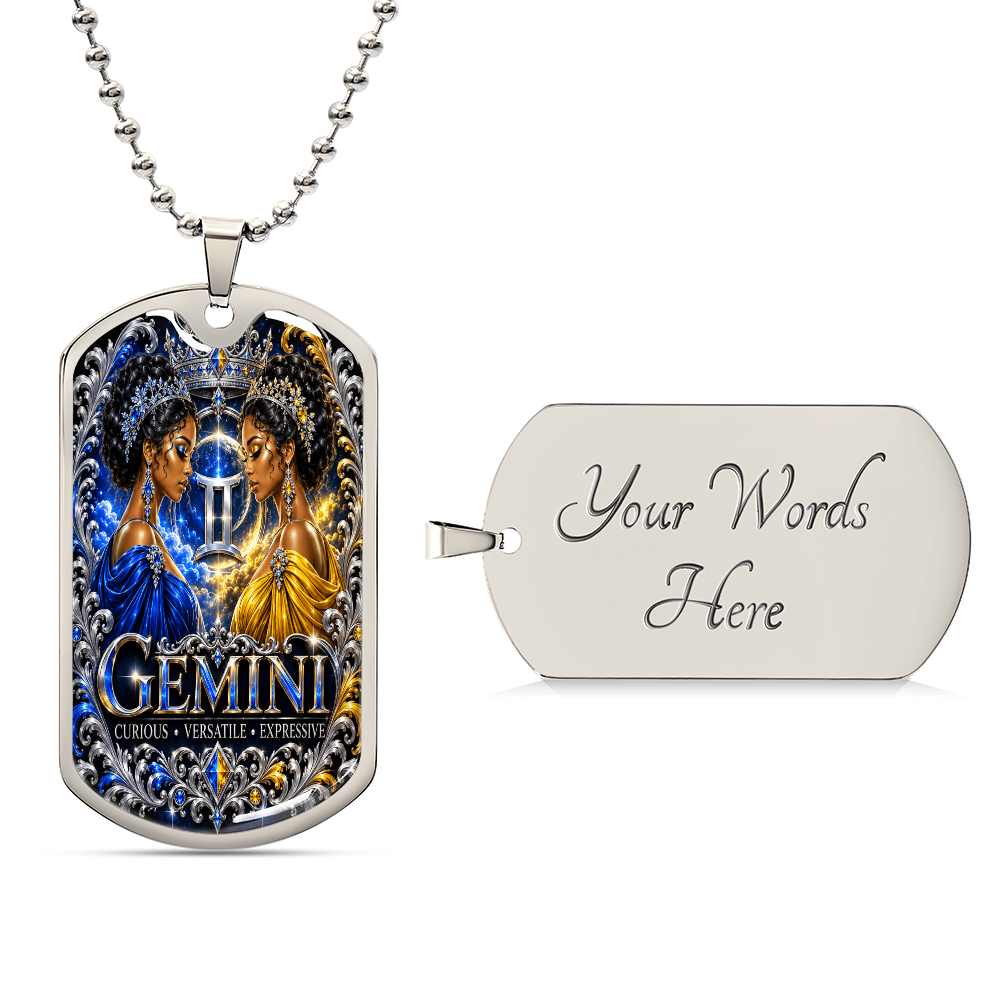 Gemini Twins Zodiac Dog Tag