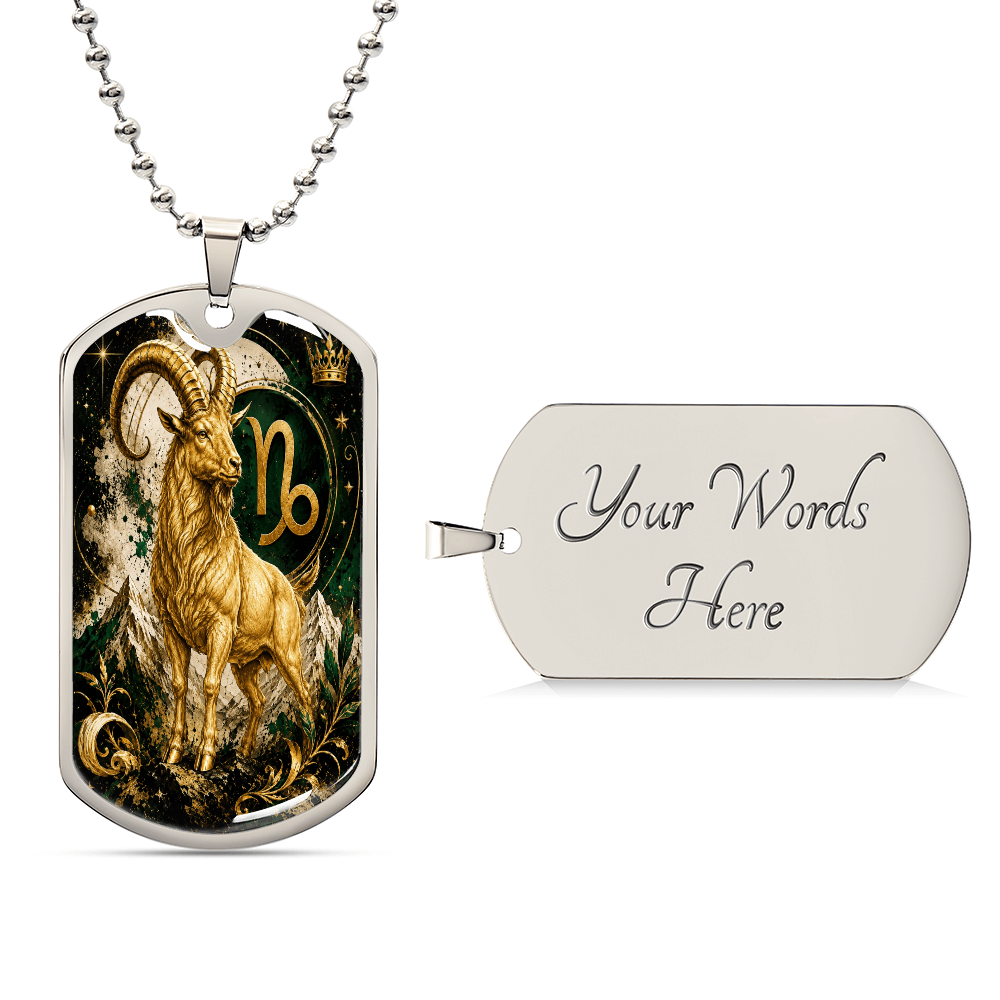 Capricorn Zodiac Luxury Dog Tag