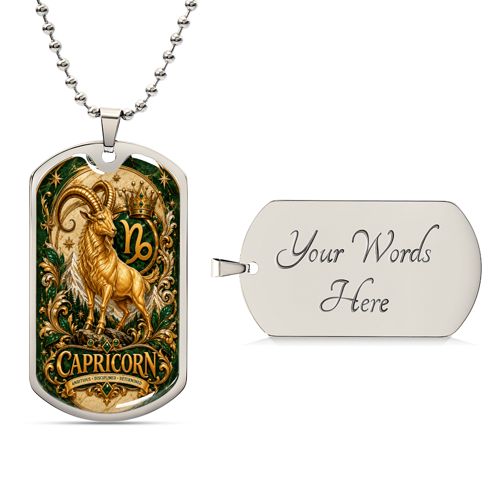 Capricorn Zodiac Luxury Dog Tag