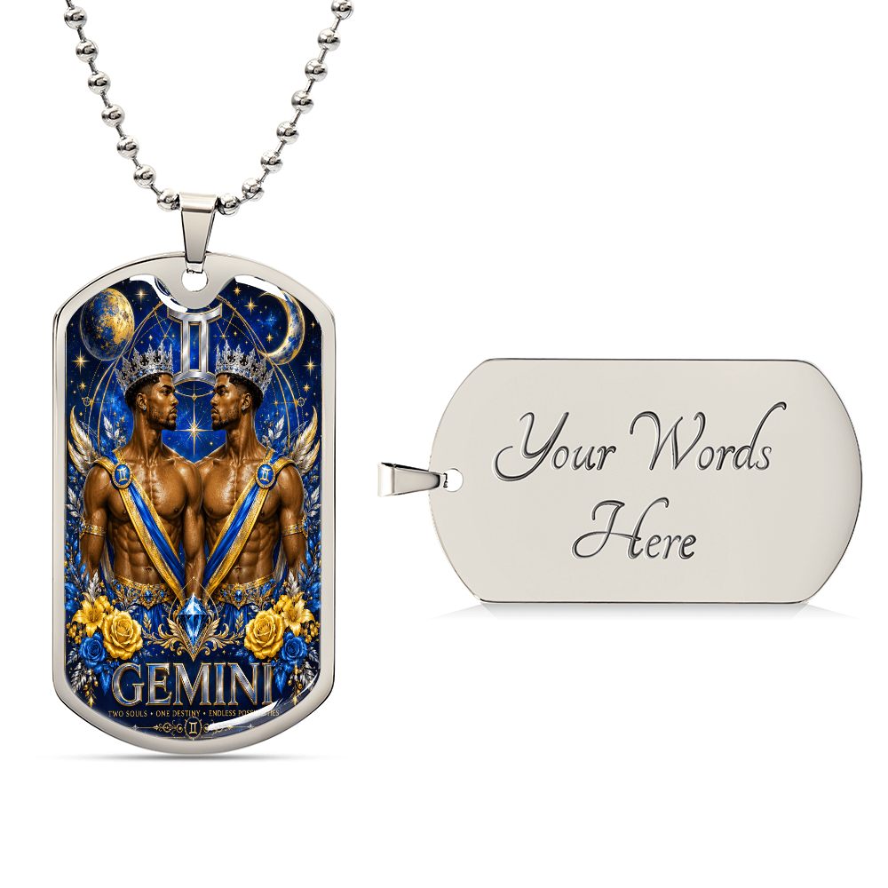 Gemini Twins Zodiac Luxury Dog Tag