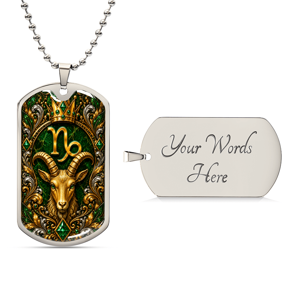 Capricorn Zodiac Luxury Dog Tag