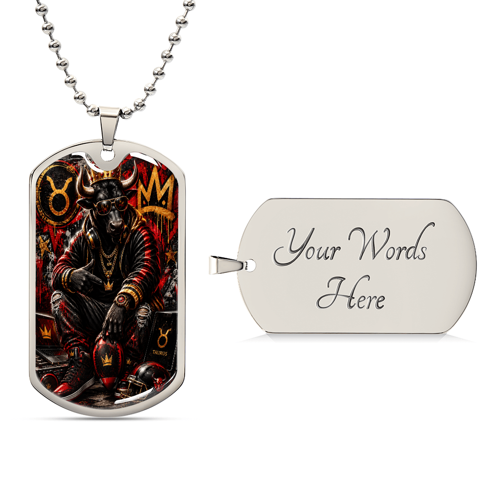Hip-Hop Taurus Zodiac Sign Luxury Dog Tag