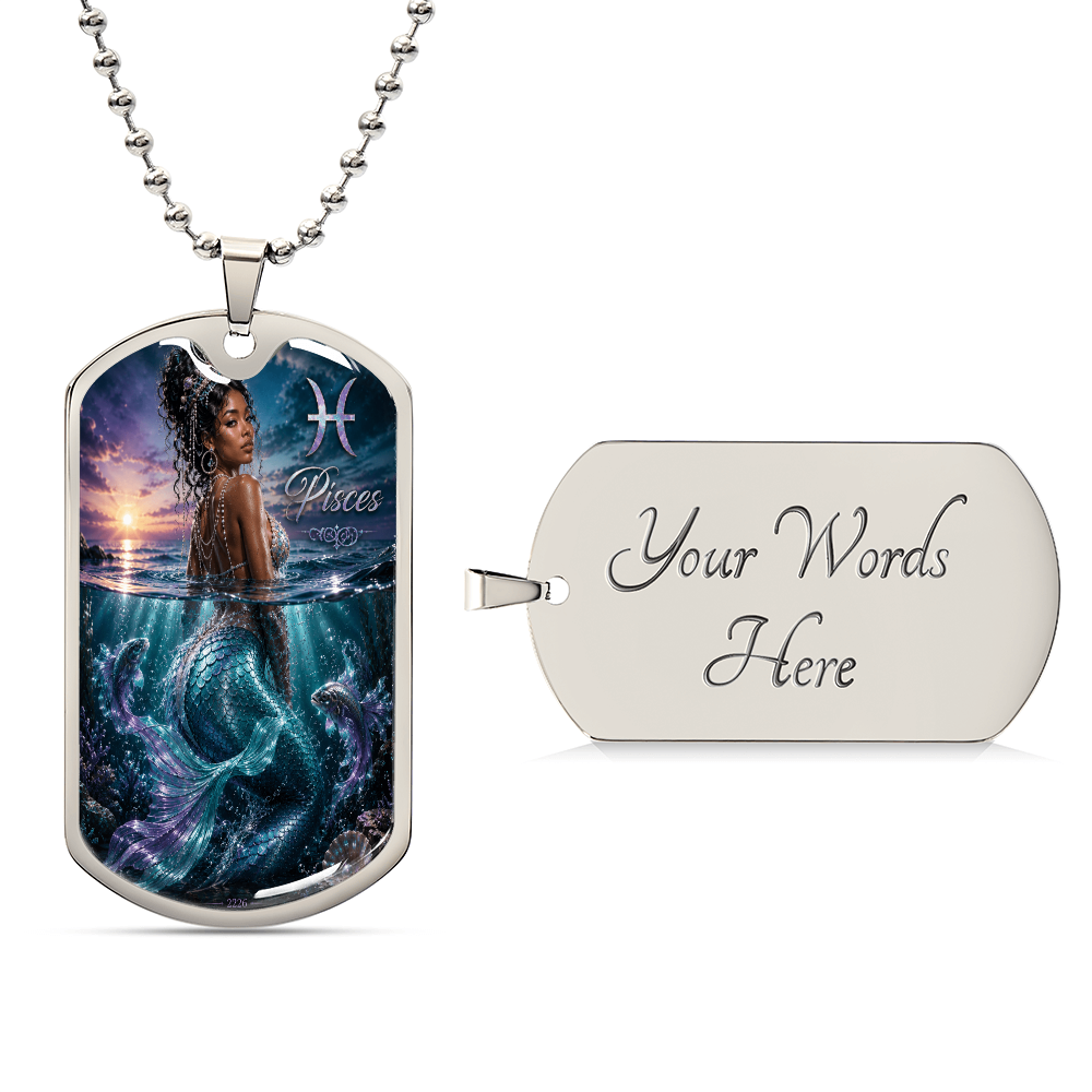 Pisces Zodiac Luxury Dog Tag