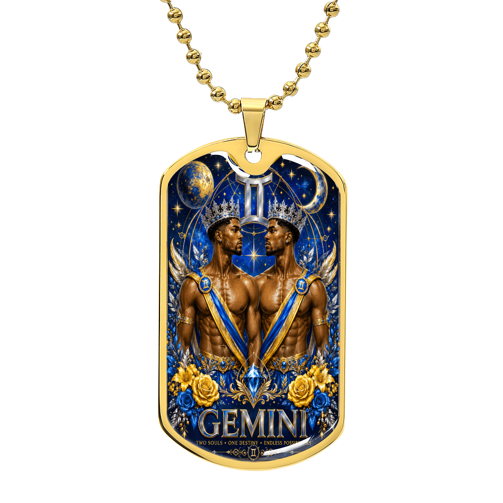 Gemini Twins Zodiac Luxury Dog Tag