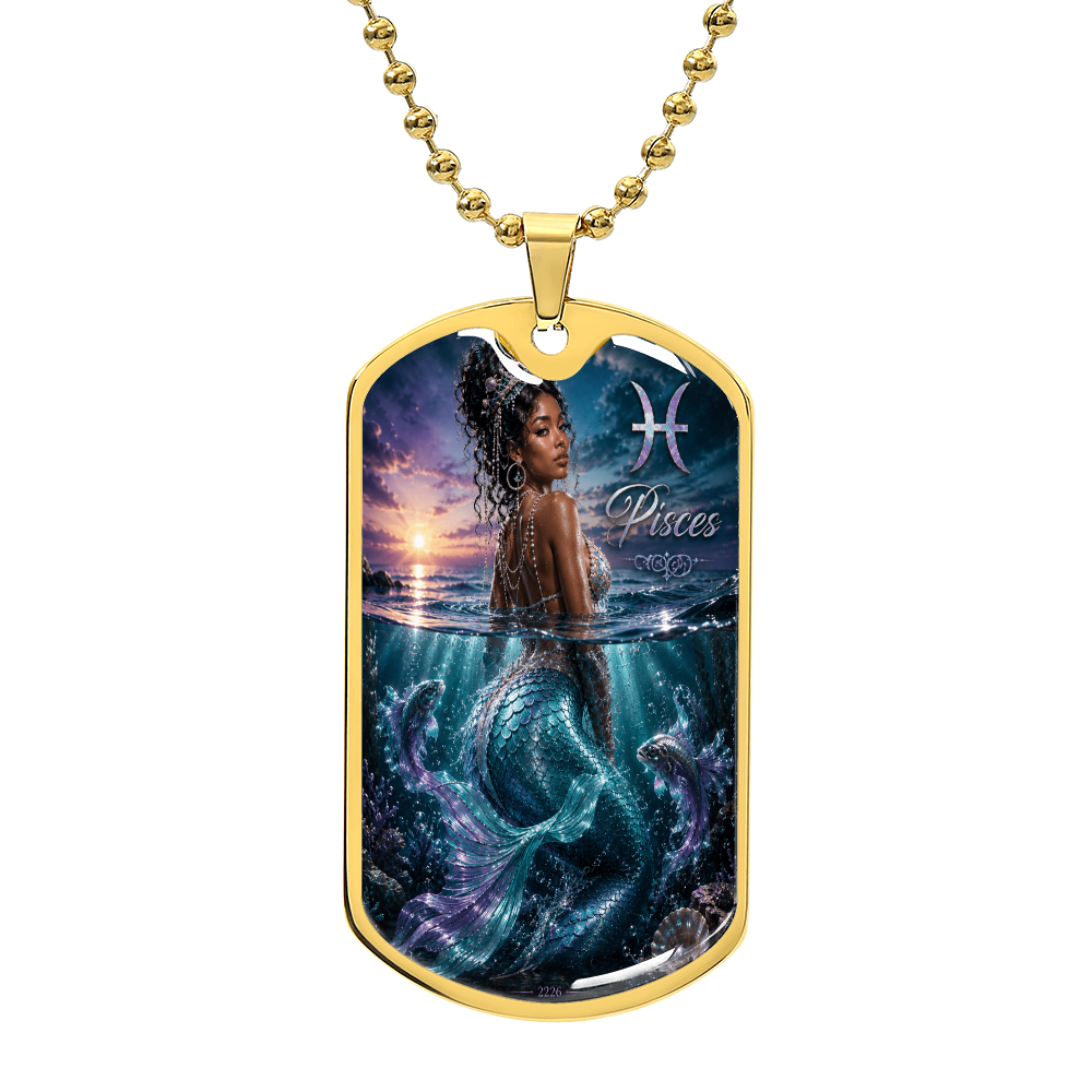 Pisces Zodiac Luxury Dog Tag