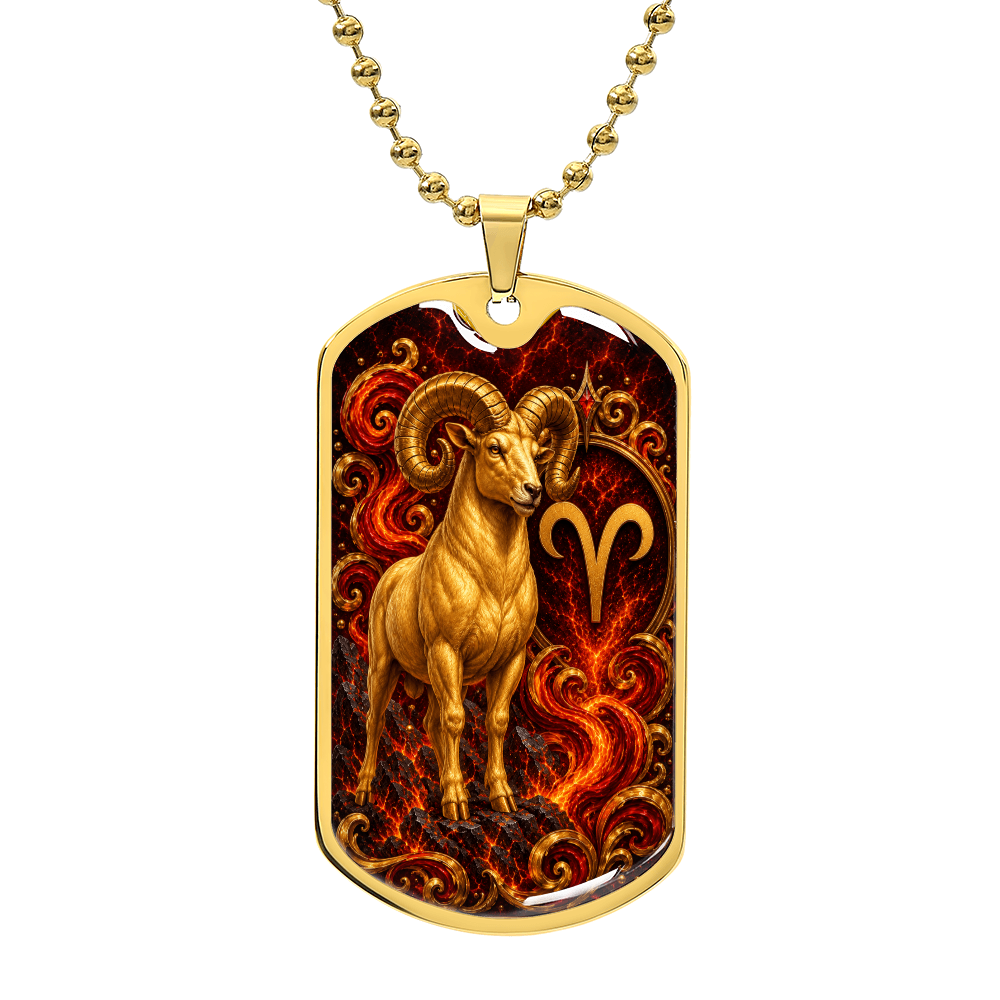 Aries Zodiac Luxury Dog Tag