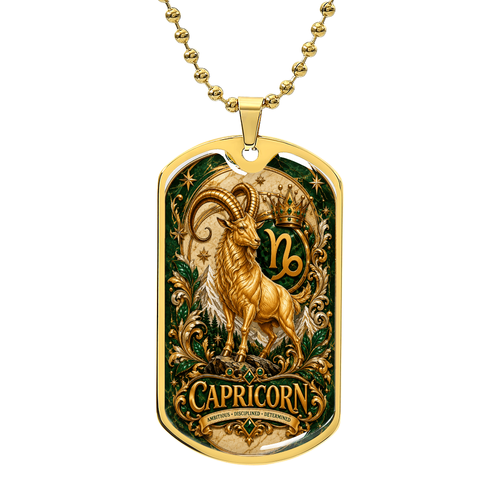 Capricorn Zodiac Luxury Dog Tag