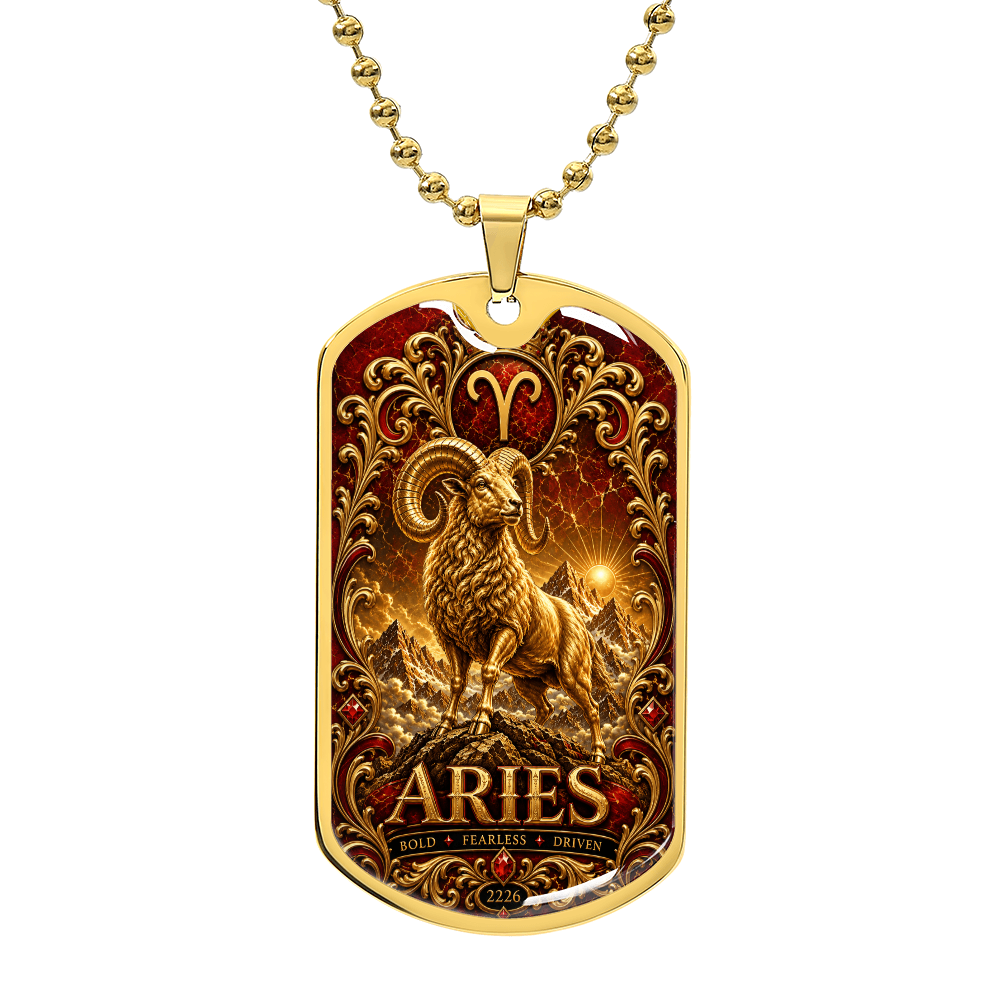 Aries Zodiac Luxury Dog Tag