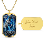 Aquarius Zodiac Sign Luxury Dog Tag
