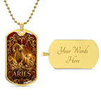 Aries Zodiac Luxury Dog Tag