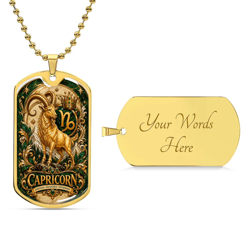 Capricorn Zodiac Luxury Dog Tag