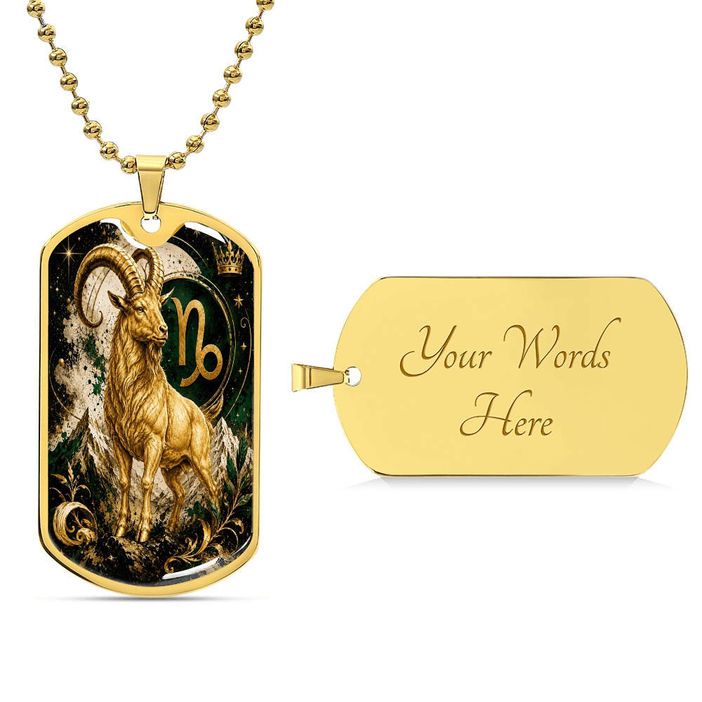 Capricorn Zodiac Luxury Dog Tag