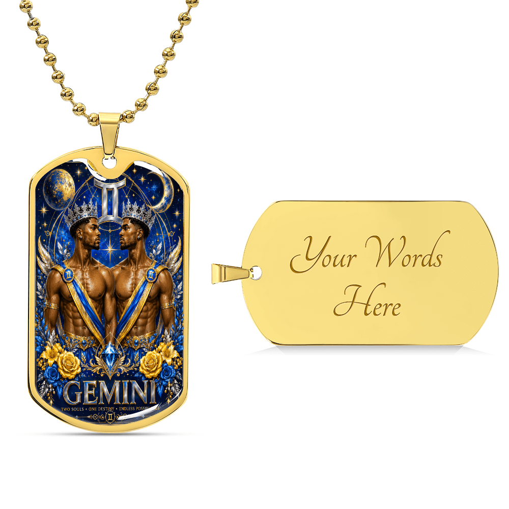 Gemini Twins Zodiac Luxury Dog Tag