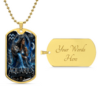 Aquarius Zodiac Sign Luxury Dog Tag