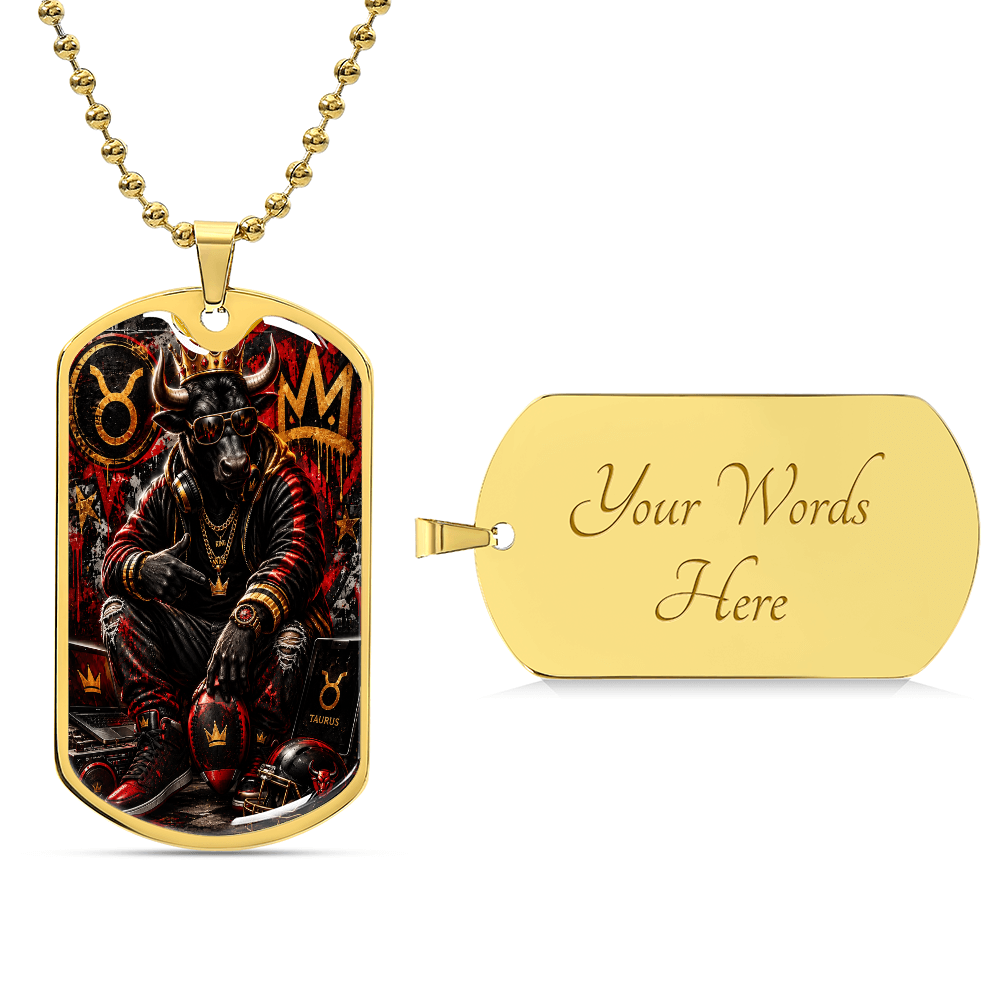 Hip-Hop Taurus Zodiac Sign Luxury Dog Tag