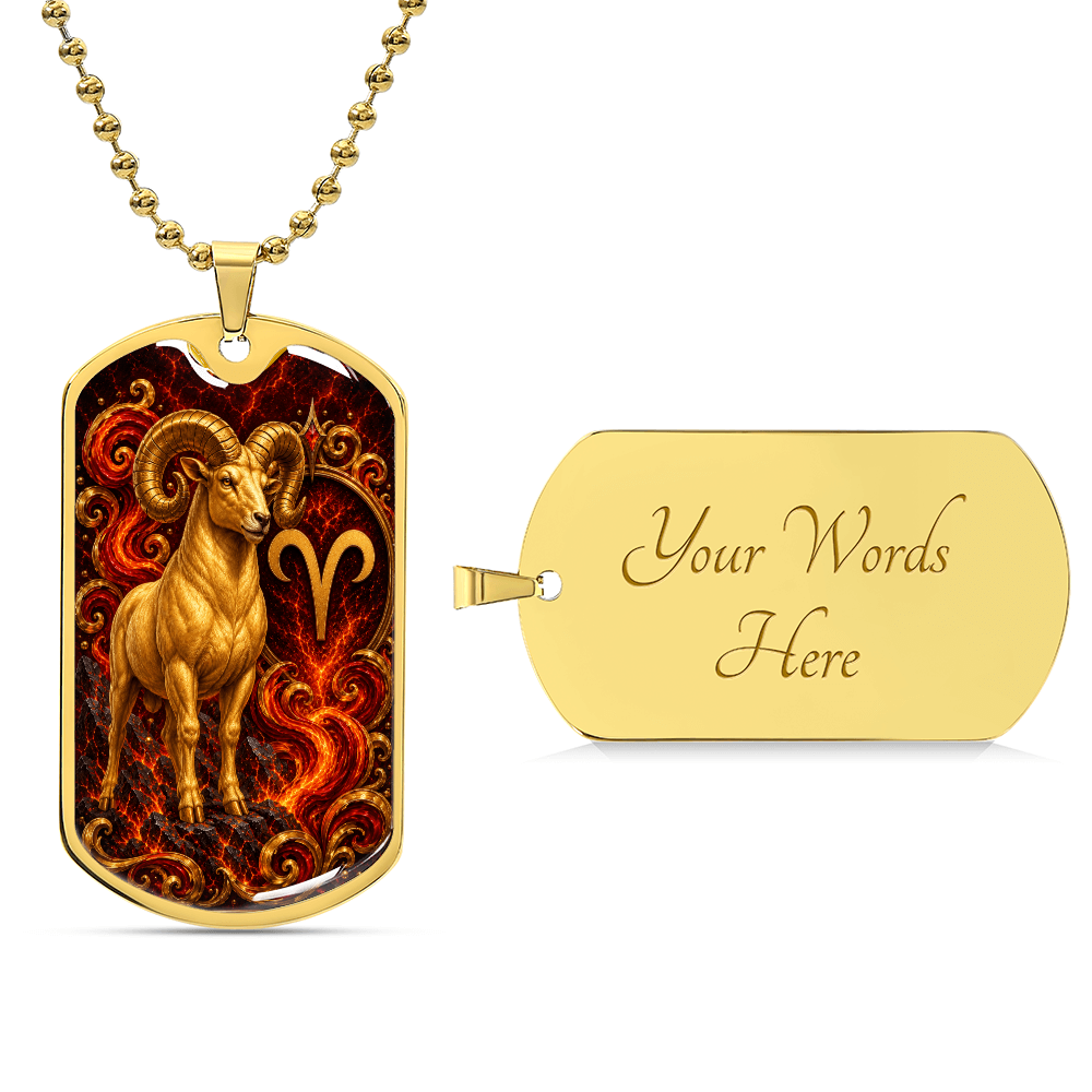 Aries Zodiac Luxury Dog Tag