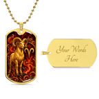 Aries Zodiac Luxury Dog Tag